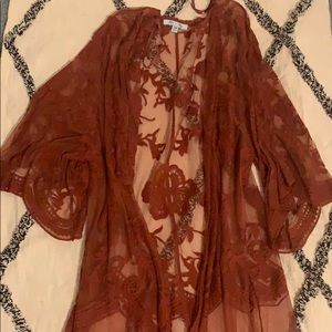 Burnt Orange Lace Duster S/M